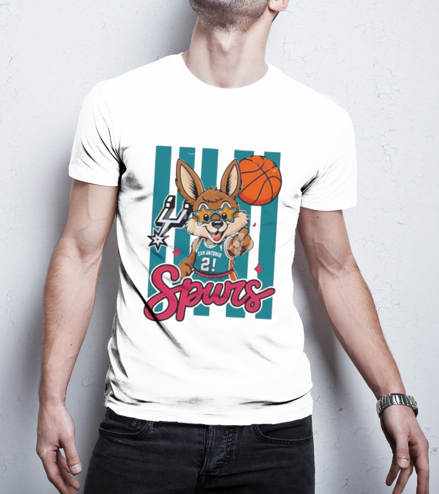 San Antonio Spurs Mascot Basketball Star Glasses Youth 21 T-Shirt