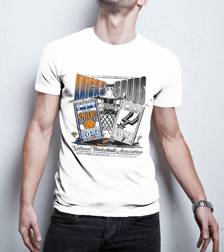 New York Knicks Vs San Antonio Spurs NBA Finals Tickets 2026 National Basketball Association T-Shirt