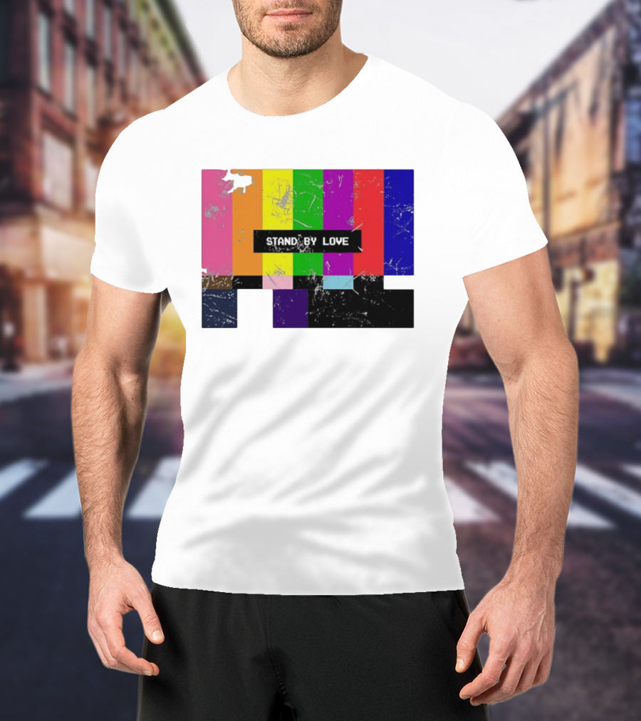 Stand By Love Retro TV Rainbow Pride Multicolor Lines T-Shirt