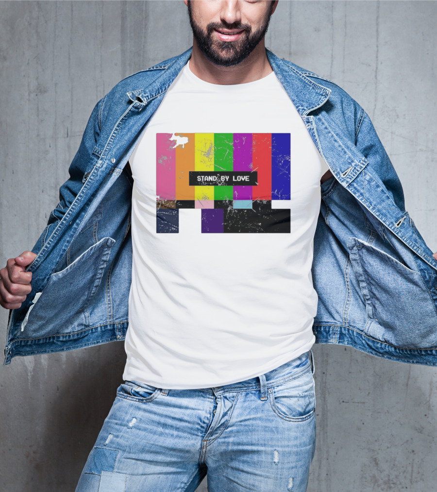 Stand By Love Retro TV Rainbow Pride Multicolor Lines T-Shirt