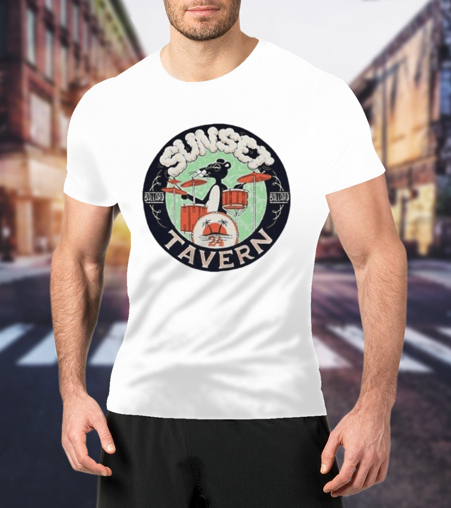 Sunset Tavern Ballard Drumming Bear 24th Anniversary Party Limited Edition T-Shirt