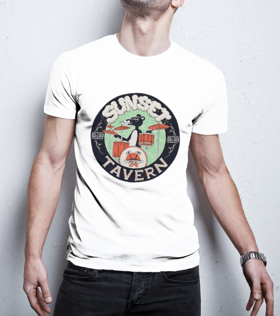 Sunset Tavern Ballard Drumming Bear 24th Anniversary Party Limited Edition T-Shirt