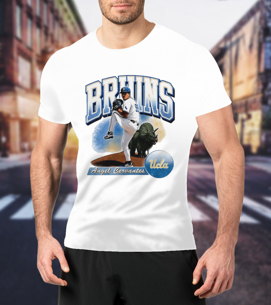 UCLA Bruins Angel Cervantes Baseball Player With Dinosaur T-Shirt