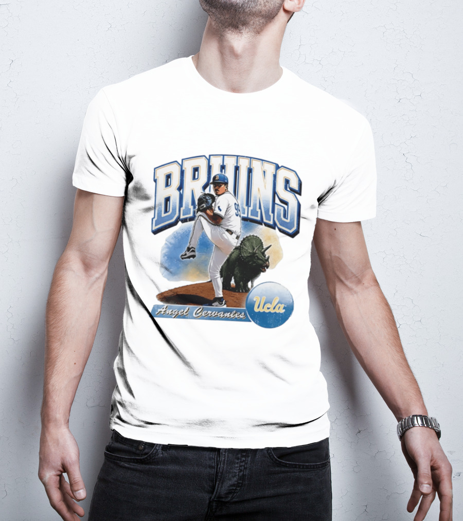 UCLA Bruins Angel Cervantes Baseball Player With Dinosaur T-Shirt