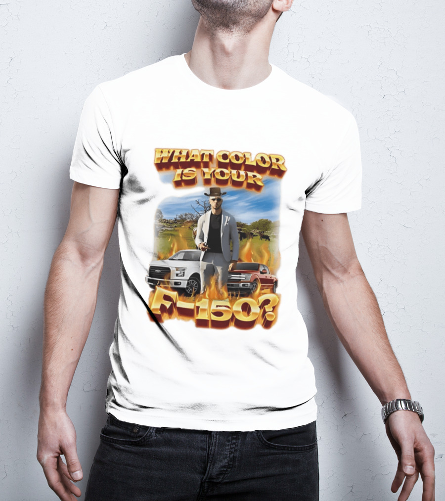 What Color Is Your F 150 Cowboy Fire Landscape T-Shirt