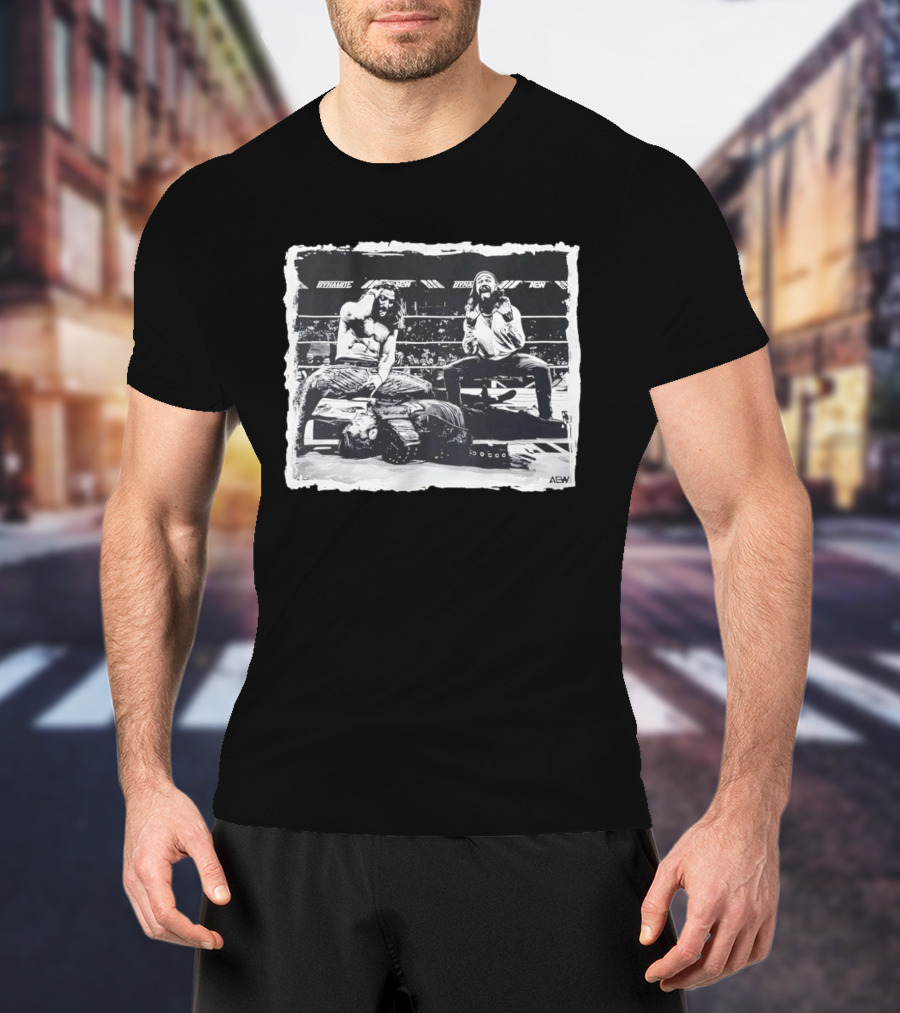 AEW Dynamite Young Bucks Adam Cole Wrestling Ring Pose T-Shirt