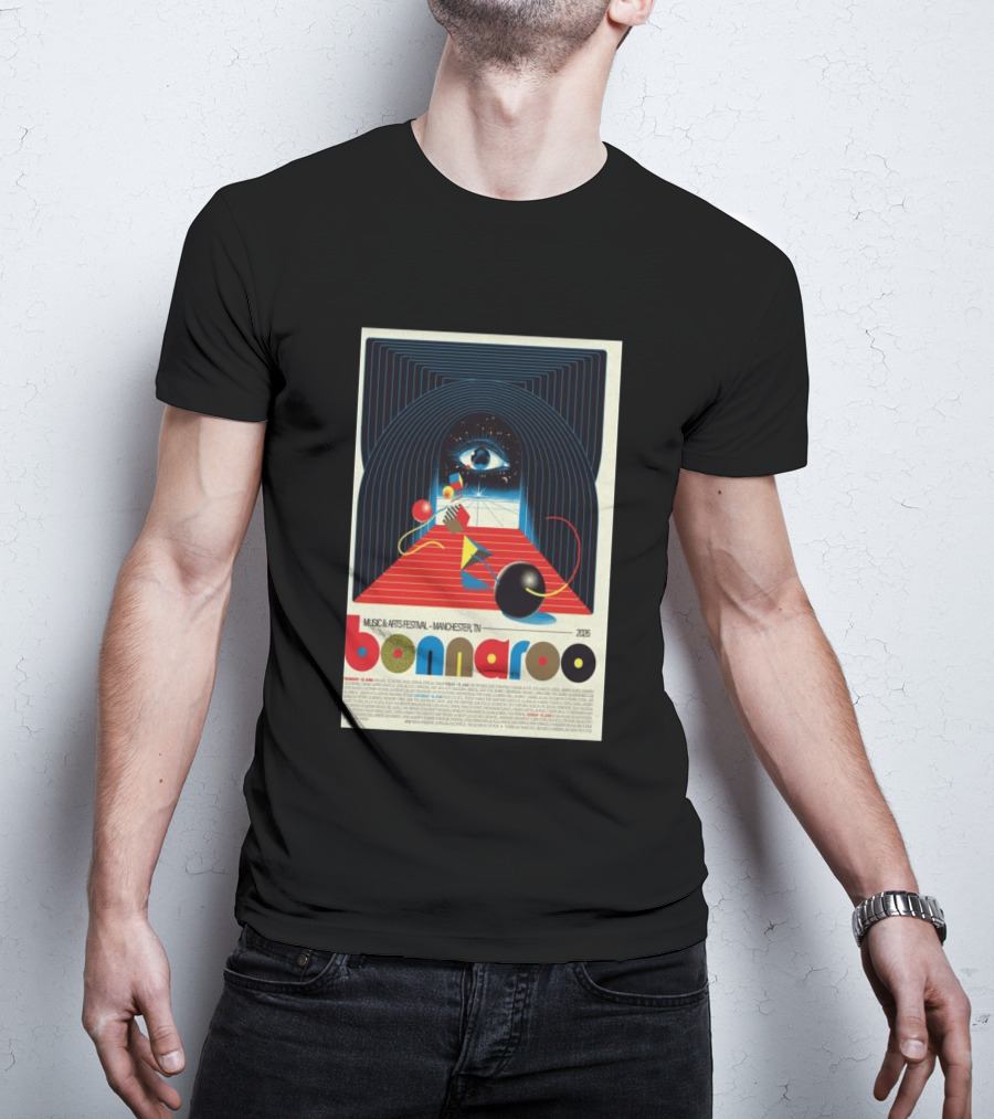 Bonnaroo Music & Arts Festival 2026 Manchester TN June 11 14 Retro Eye T-Shirt