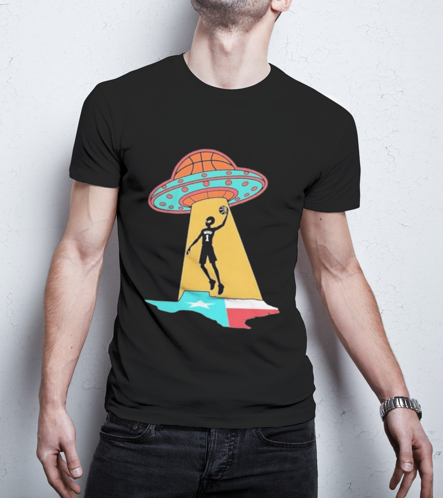 San Antonio Wemby The Alien Spurs Star UFO Basketball Texas T-Shirt