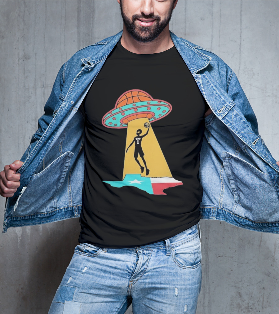 San Antonio Wemby The Alien Spurs Star UFO Basketball Texas T-Shirt