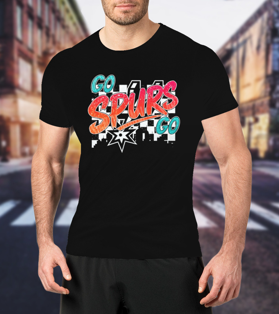 Go Spurs Go San Antonio Spurs Basketball Glitter NBA 2026 Starburst T-Shirt