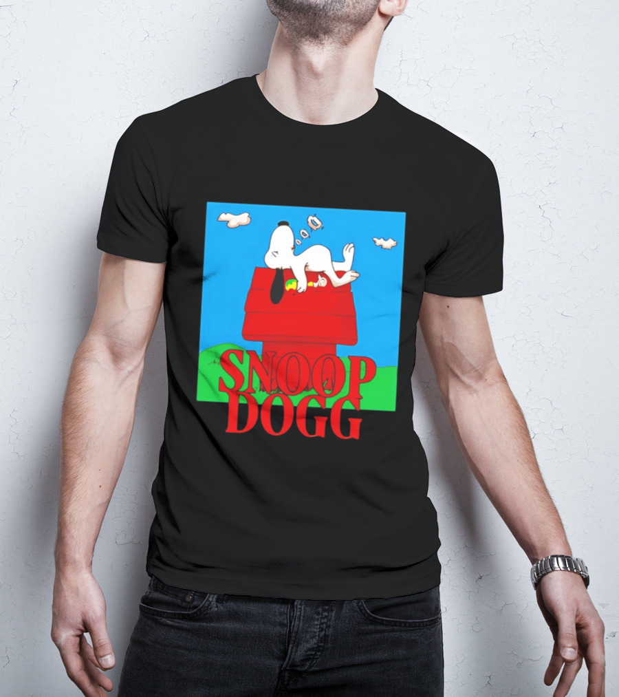 Snoop Dogg Snoopy Parody Relaxing On Doghouse T-Shirt
