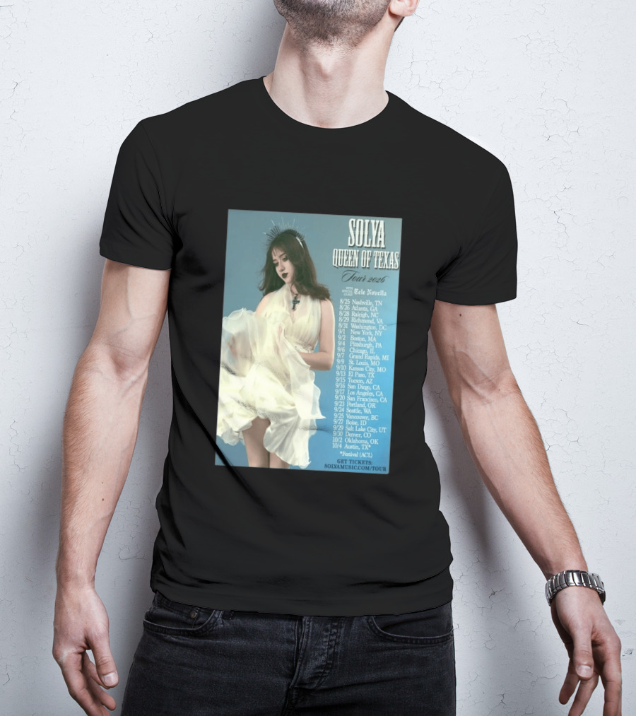 Solya Queen Of Texas Tour 2026 With Special Guest Tele Novella T-Shirt