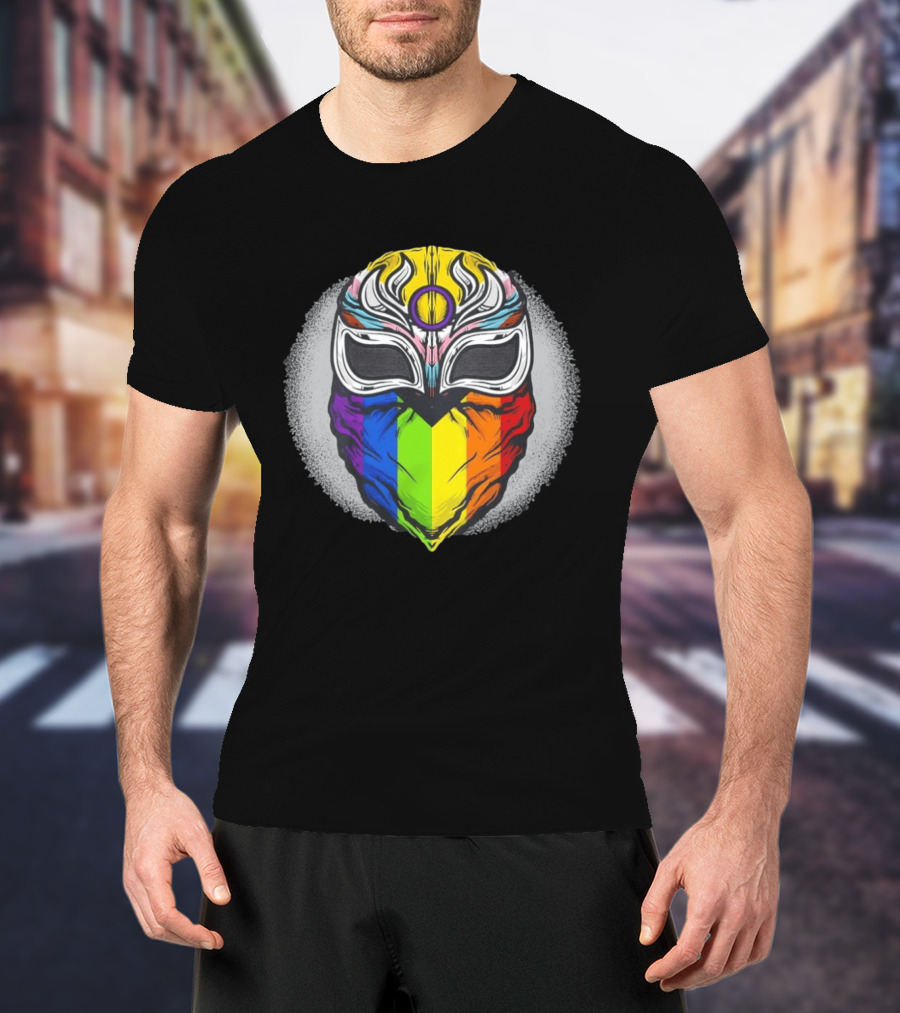 Pride Luchador Mask Rainbow Lucha Wrestling T-Shirt
