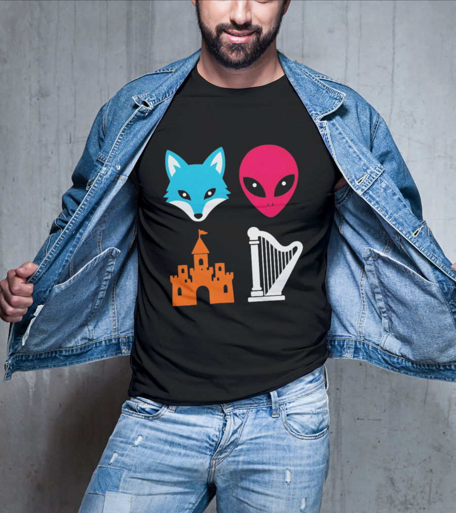 Spurs Fox Alien Castle Harper Basketball Meme T-Shirt