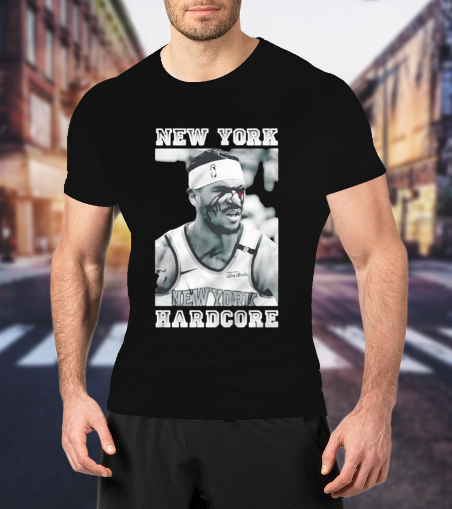 New York Hardcore Josh Hart Bleeding Face NBA Knicks T-Shirt