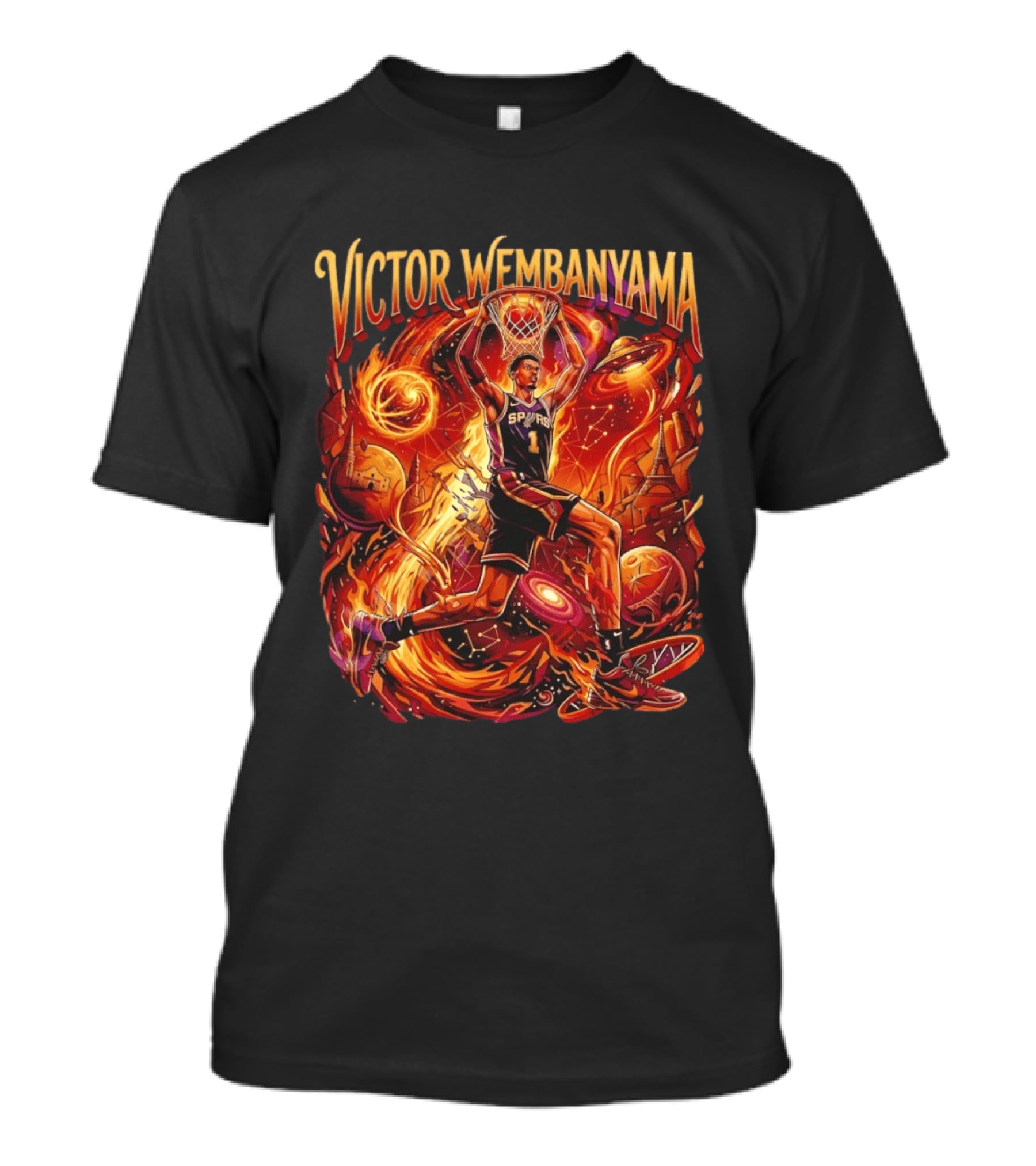 Victor Wembanyama UFO Dunk San Antonio Spurs Space Basketball T-Shirt