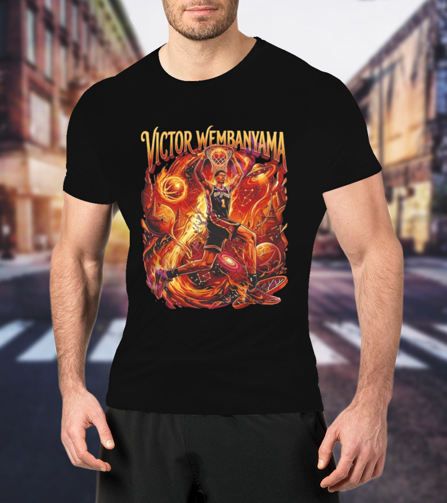 Victor Wembanyama UFO Dunk San Antonio Spurs Space Basketball T-Shirt