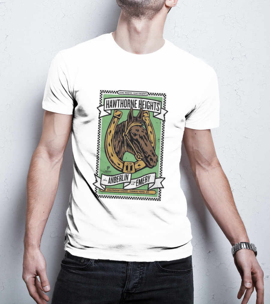 Vans Warped Tour Hawthorne Heights Anberlin Emery June 11 2026 Hollywood Casino Charles Town WV T-Shirt