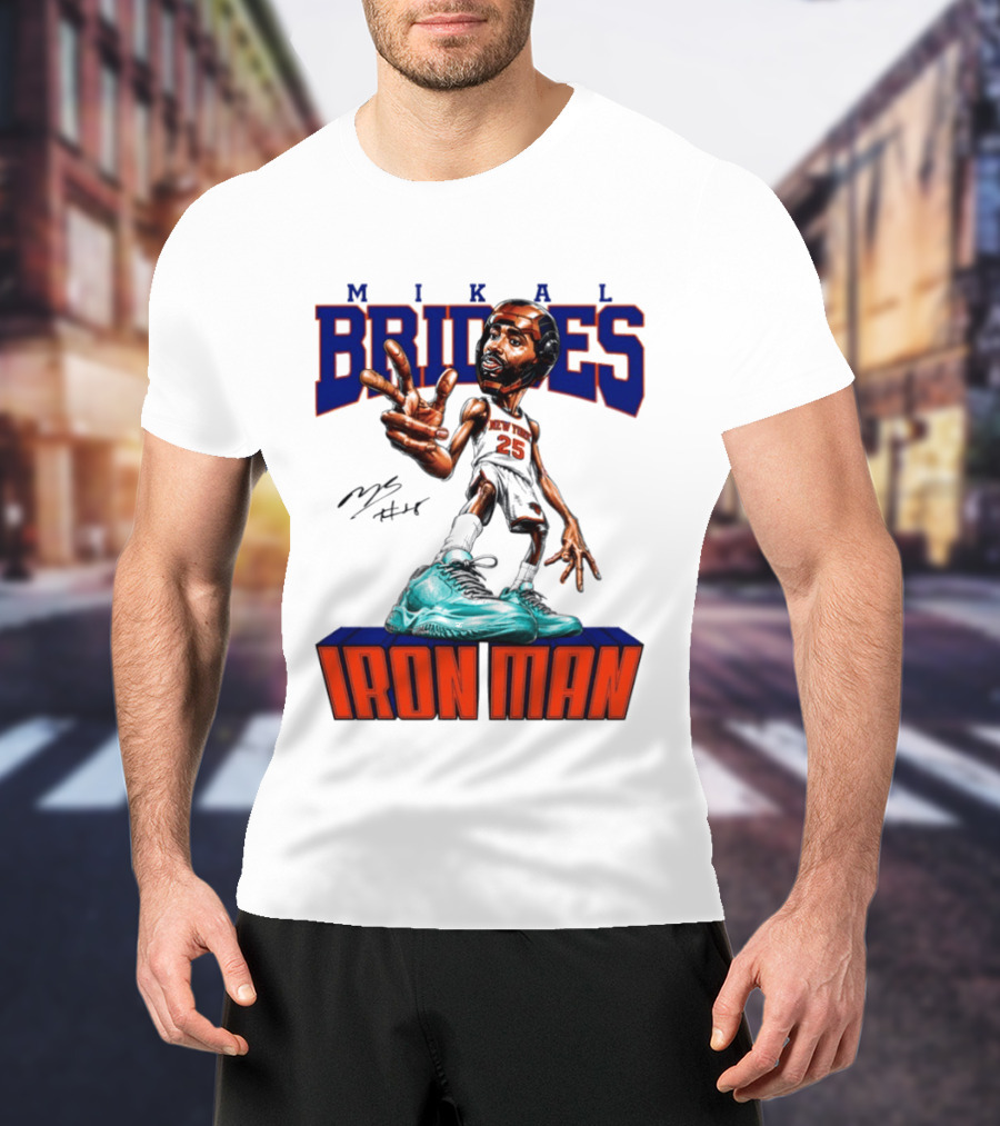 Mikal Bridges Iron Man New York Knicks NBA 2026 T-Shirt