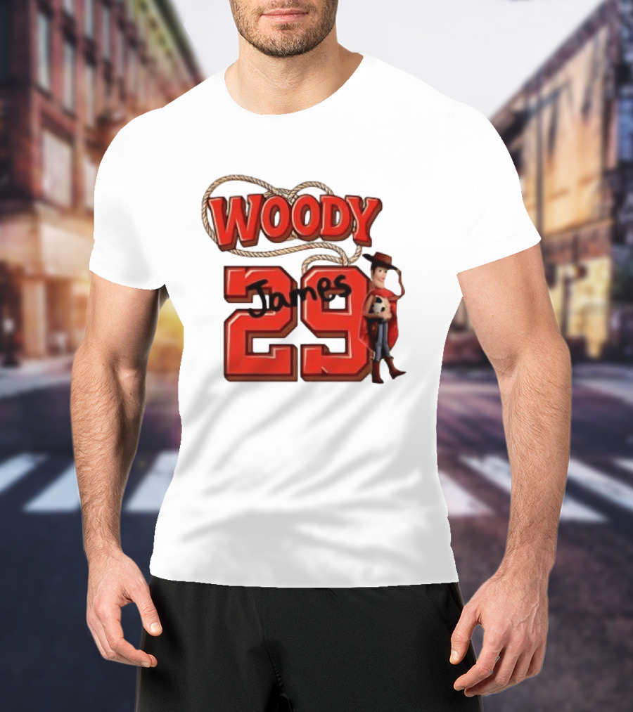 Woody James 29 Toy Story Character Soccer Ball T-Shirt