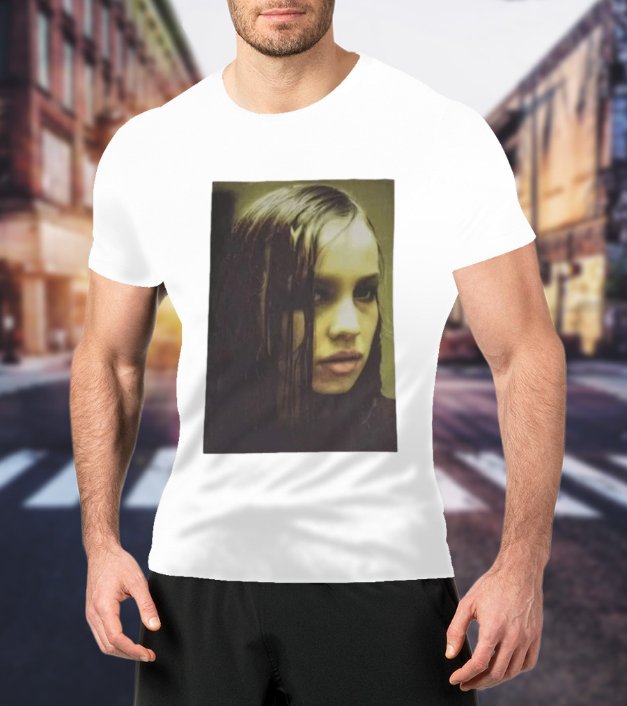 Raf Simons FW18 Christiane F Wet Hair Portrait Fashion T-Shirt