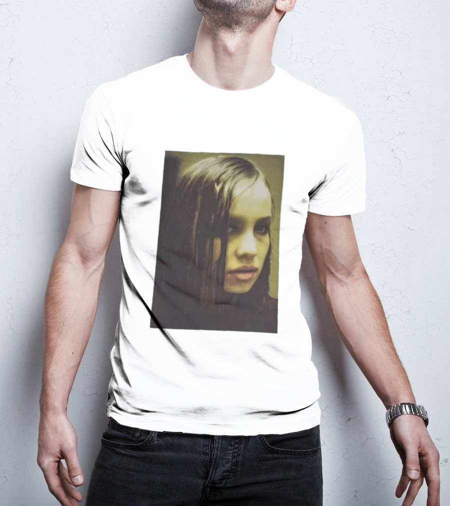 Raf Simons FW18 Christiane F Wet Hair Portrait Fashion T-Shirt