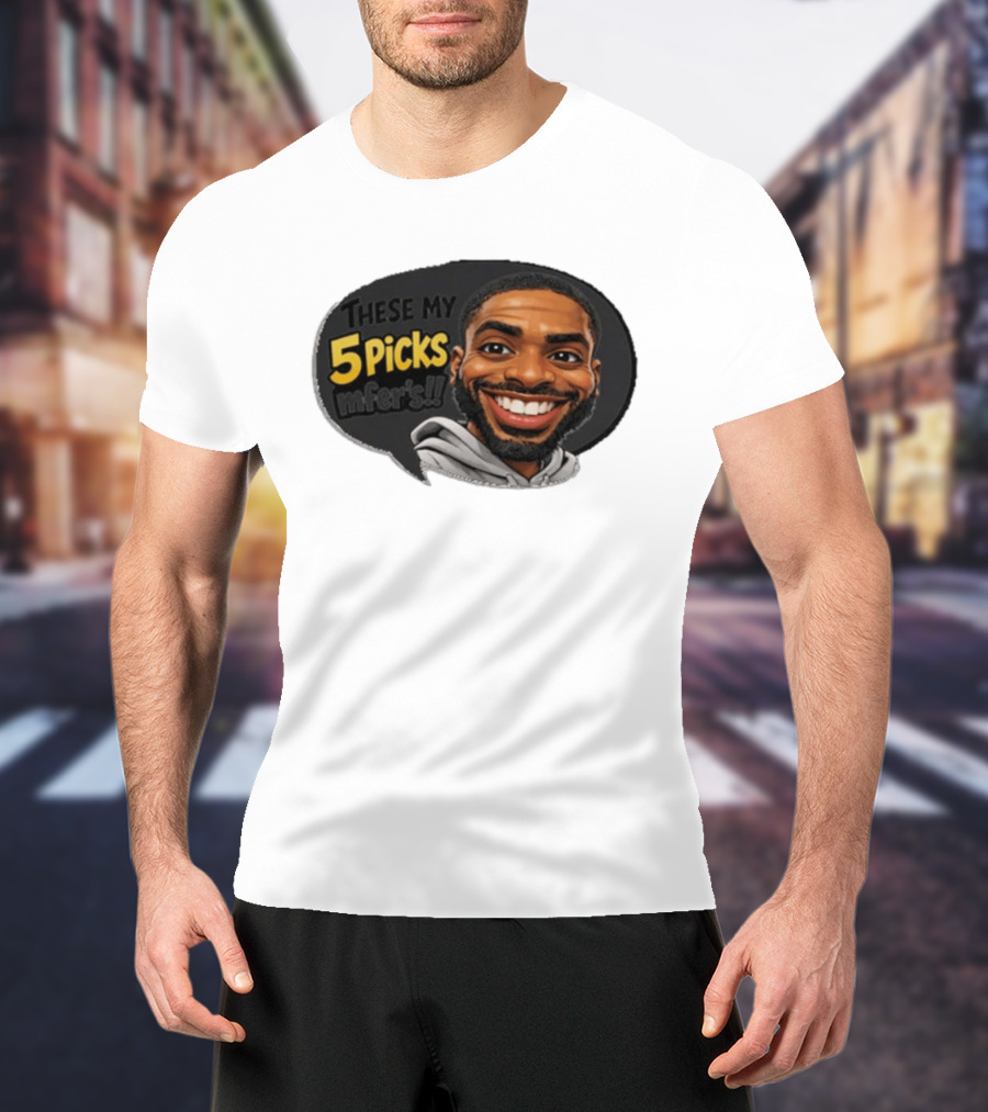 These My 5 Picks Mikal Bridges Caricature T-Shirt