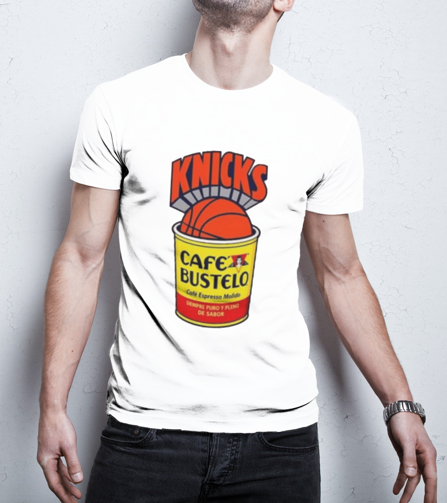 New York Knicks Cafe Bustelo Espresso Molido Basketball NBA T-Shirt