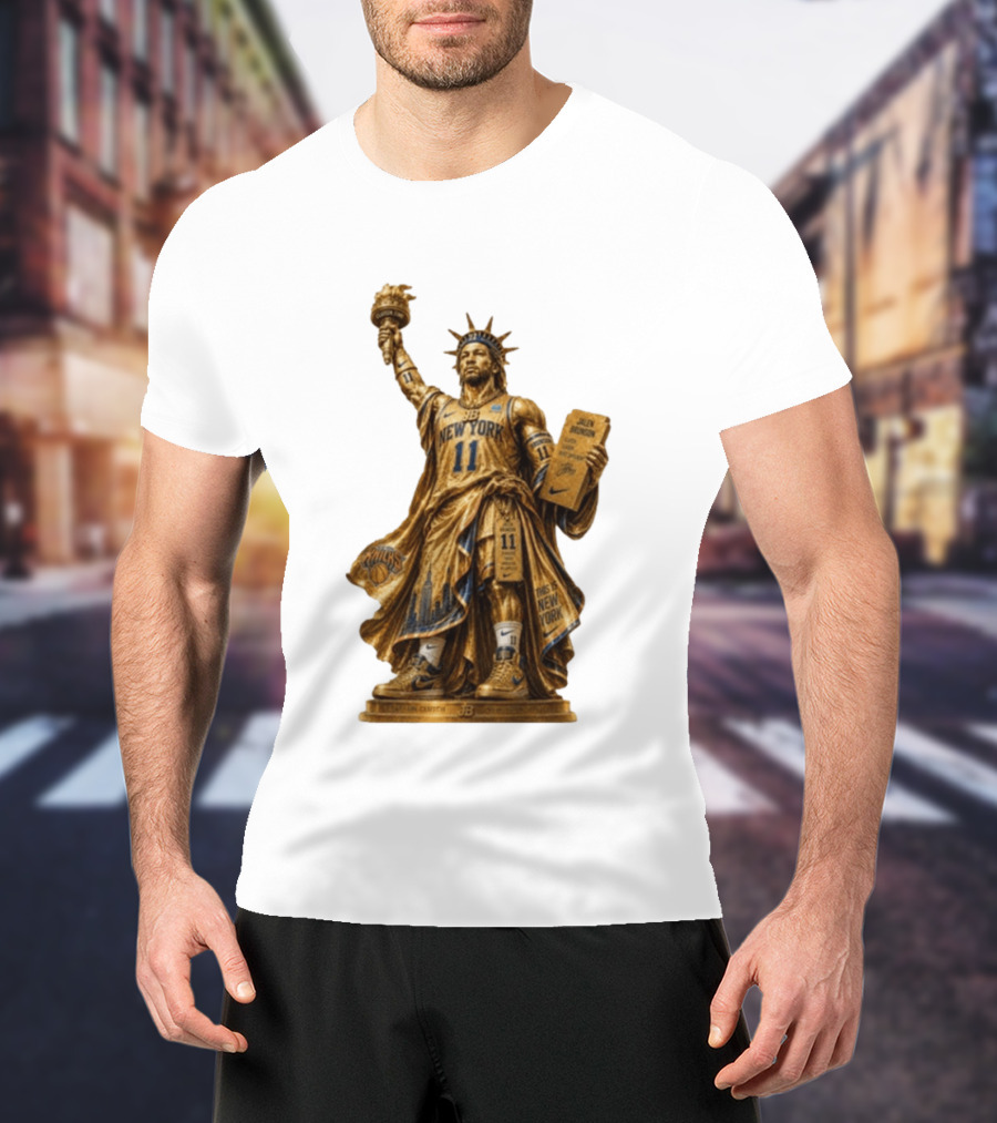 New York Knicks Jalen Brunson Statue Of Liberty Nike 11 Basketball Knicks T-Shirt