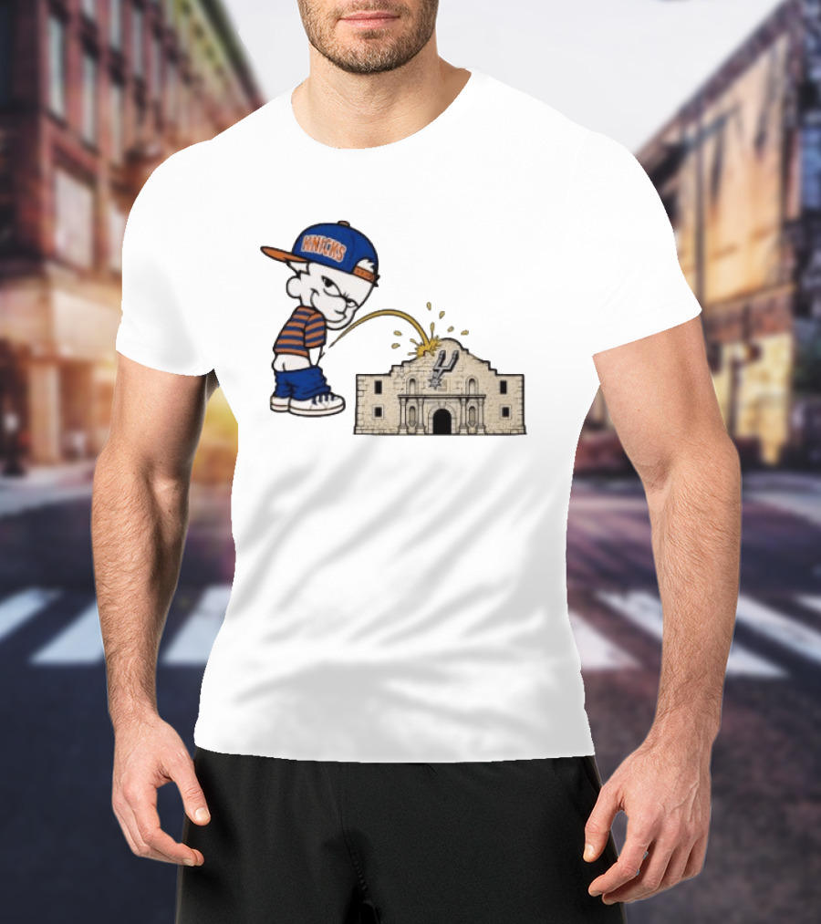 New York Knicks Pissing On San Antonio Spurs The Alamo NBA Rivalry T-Shirt