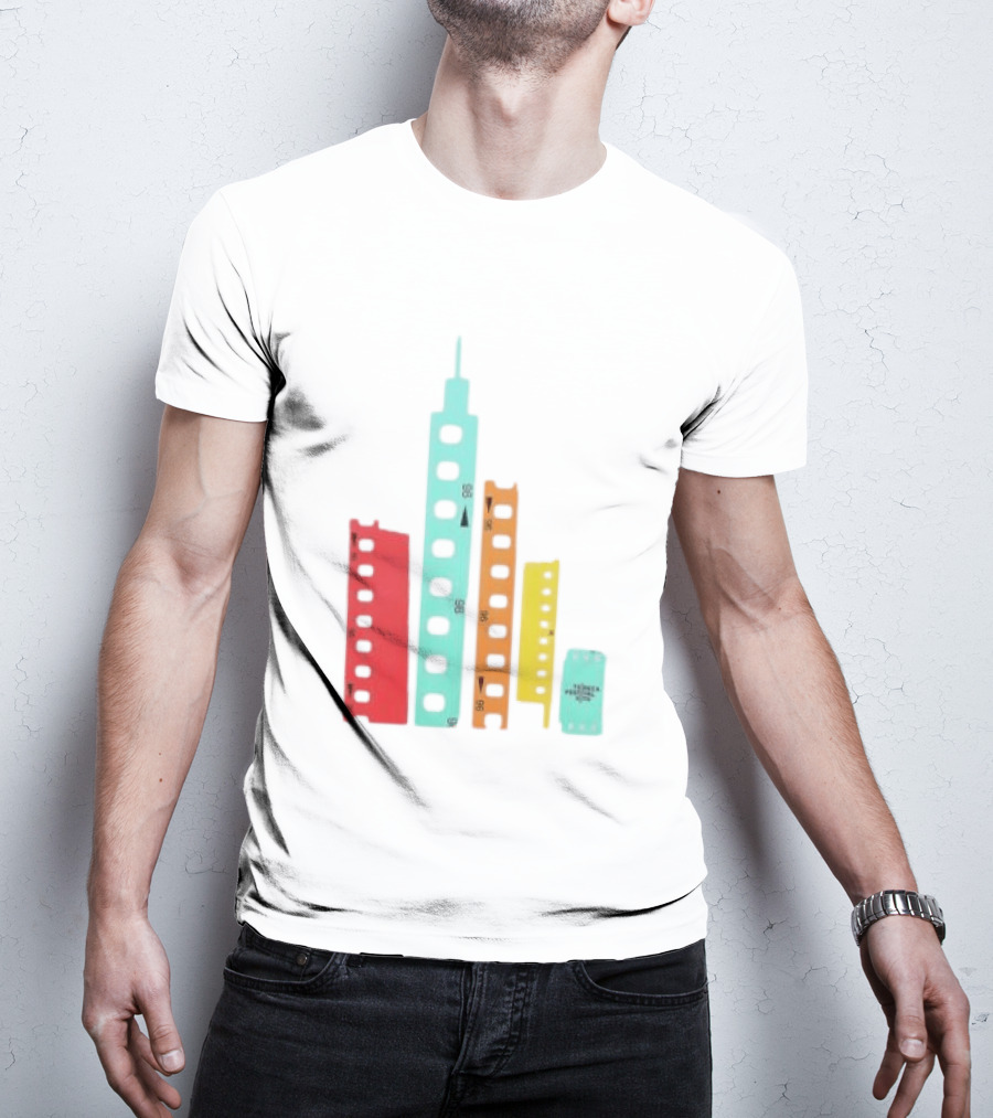 Tribeca Festival Kith 96 Film Reel Skyline New York City Architecture T-Shirt
