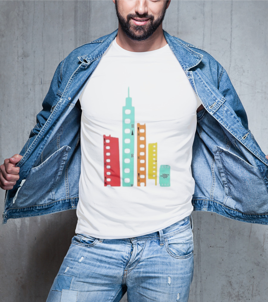 Tribeca Festival Kith 96 Film Reel Skyline New York City Architecture T-Shirt