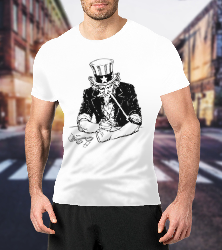 Uncle Sam Heroin Addiction Syringe Needle Dark T-Shirt