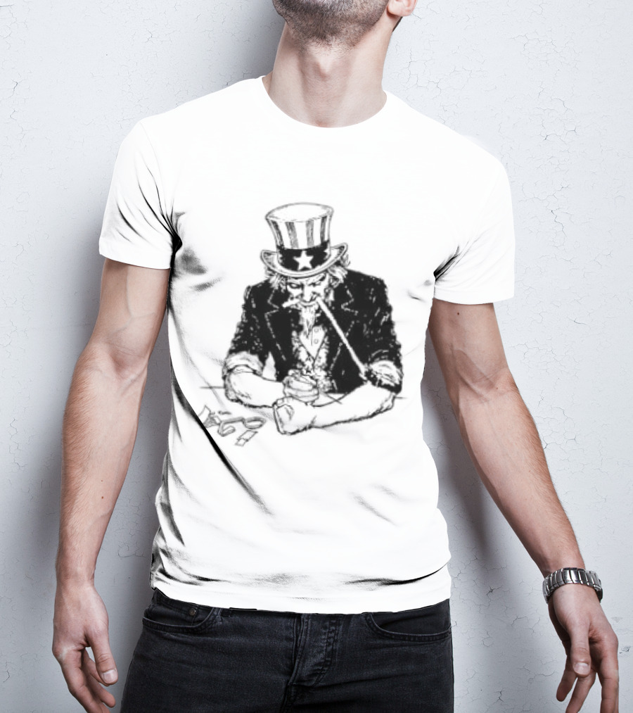 Uncle Sam Heroin Addiction Syringe Needle Dark T-Shirt