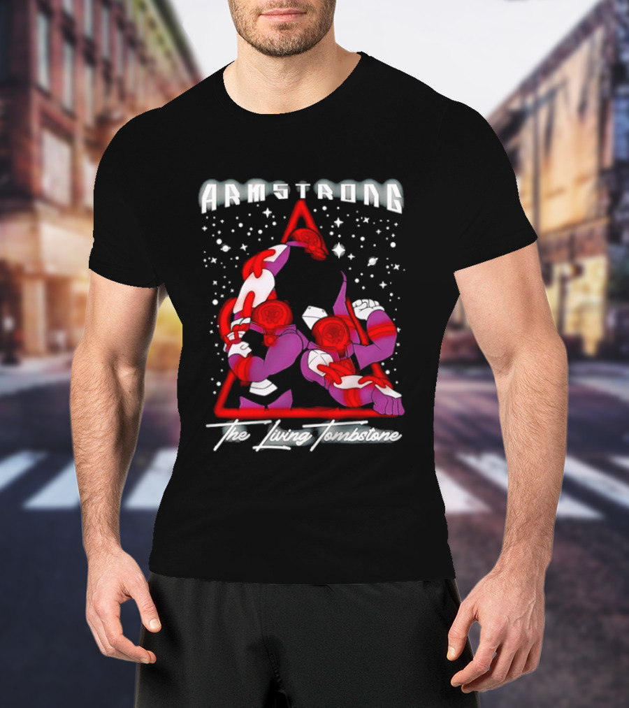 Armstrong The Living Tombstone Red Purple Robot Characters T-Shirt