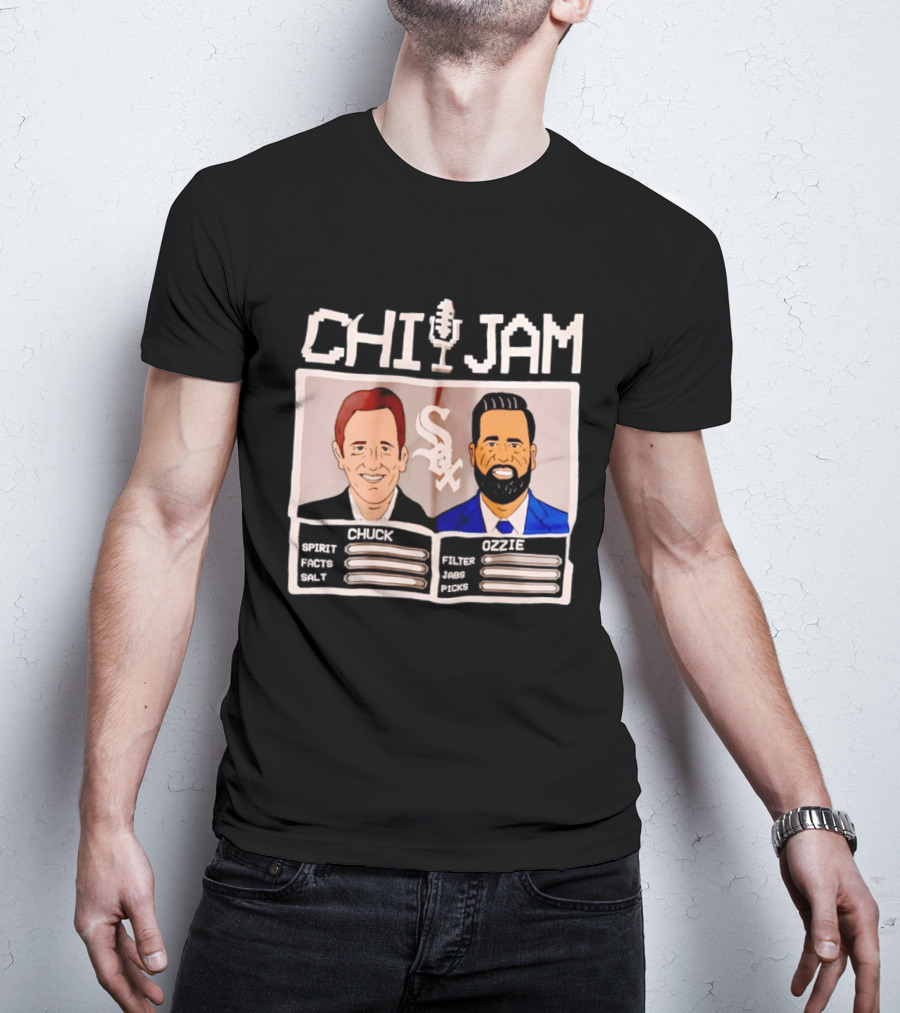 CHI JAM Chuck Garfien Ozzie Guillen Chicago White Sox Spirit Facts Salt Filter Jabs Picks T-Shirt
