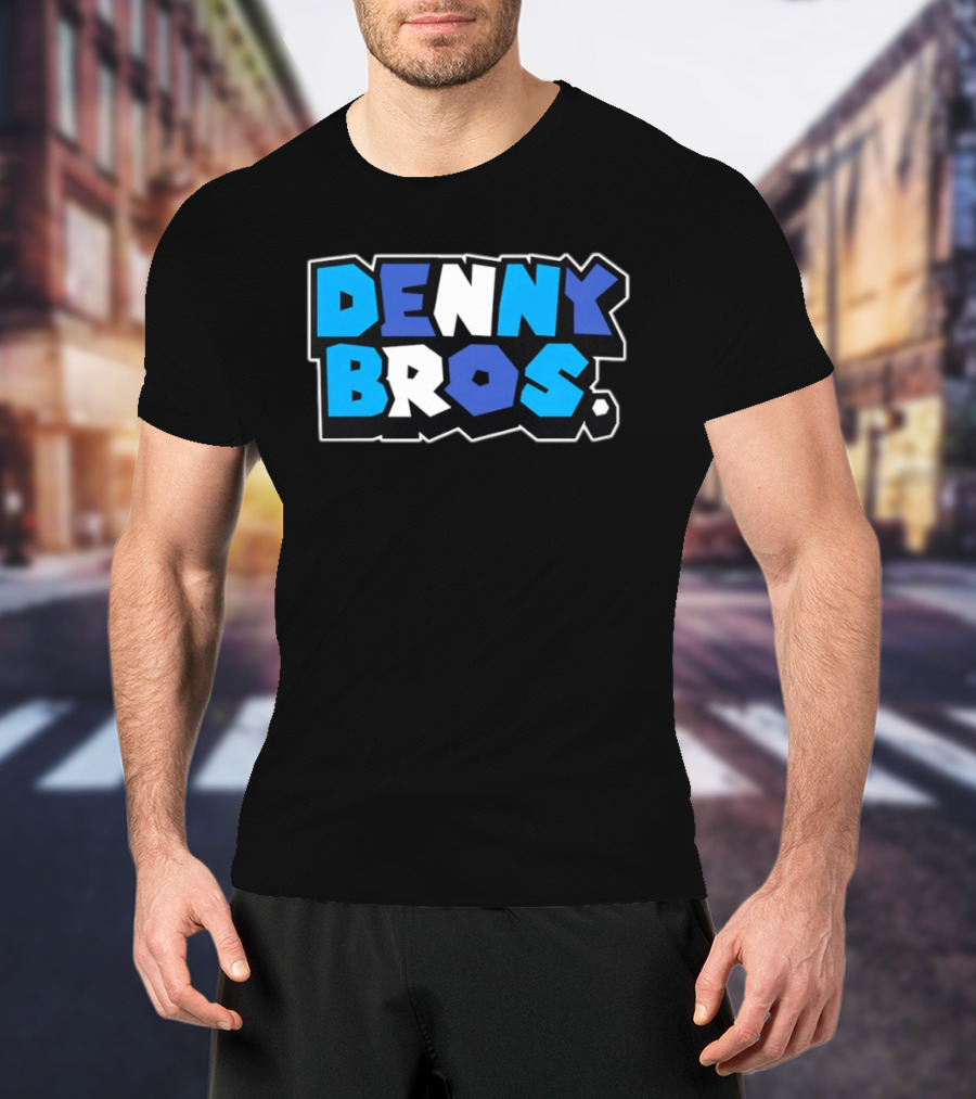 Denny Bros Bold Blue And White T-Shirt