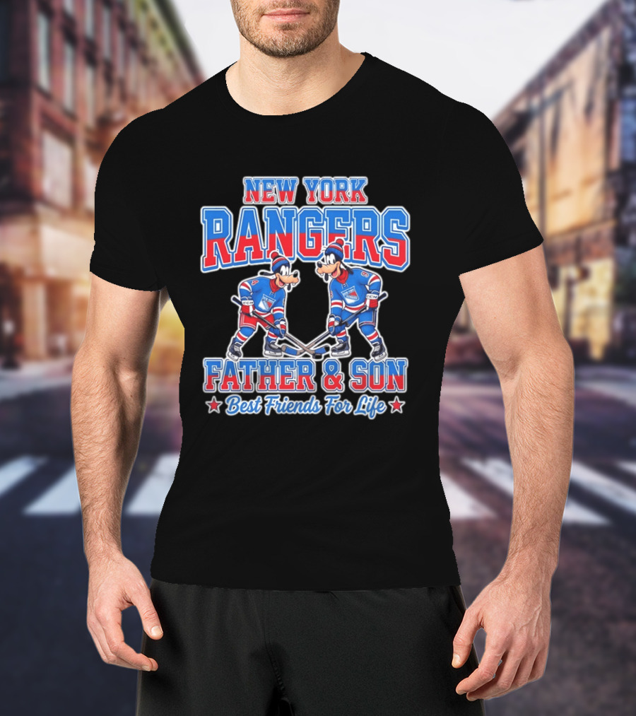 New York Rangers Goofy Father And Son Best Friends For Life T-Shirt