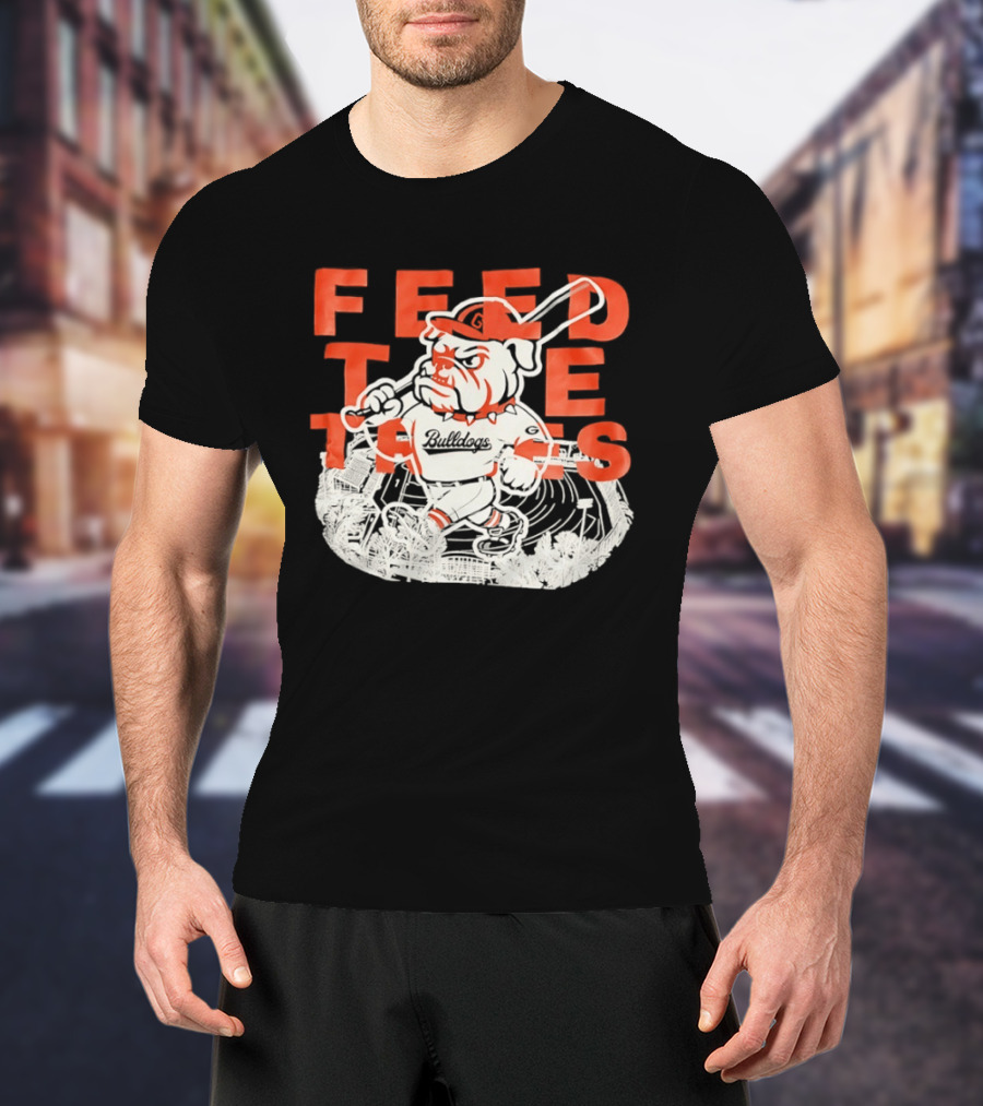 Feed The Tates Georgia Bulldogs Sanford Stadium Baseball T-Shirt