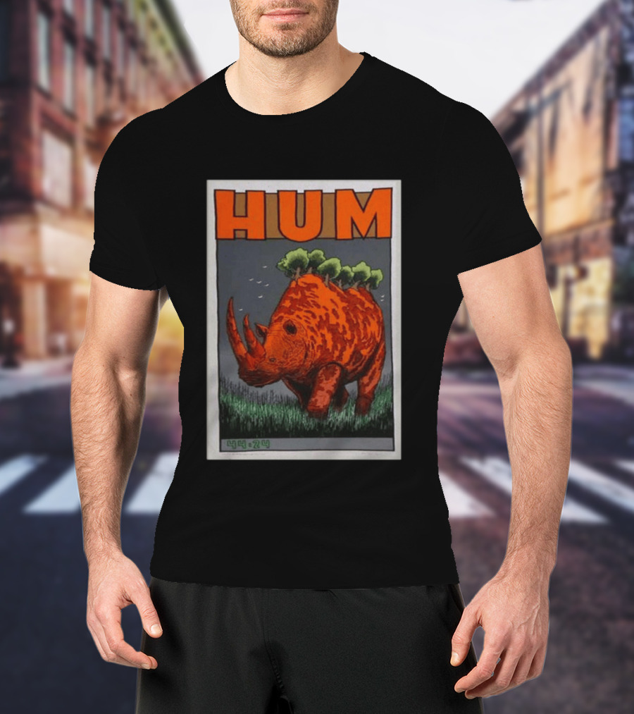 Hum Band 2025 2026 Tour With Rhino And Trees T-Shirt