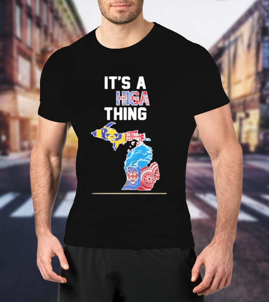 It's A Michigan Thing Detroit Pistons Tigers Red Wings Wolverines T-Shirt