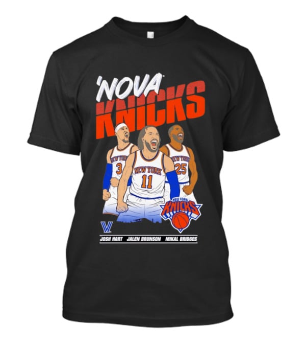 Nova Knicks Josh Hart Jalen Brunson Mikal Bridges New York NBA Basketball T-Shirt