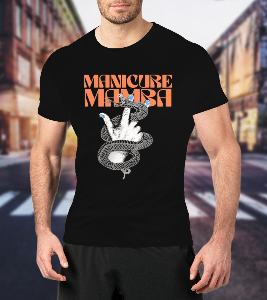 Manicure Mamba Snake Hand Nail Art With Gems T-Shirt