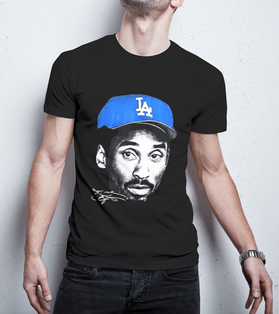 Kobe Bryant Iconic Los Angeles Dodgers LA Hat T-Shirt
