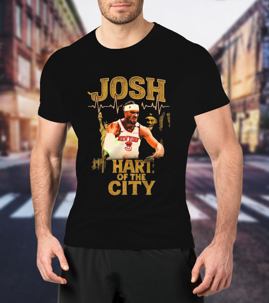 Josh Hart New York Knicks Statue Of Liberty City T-Shirt