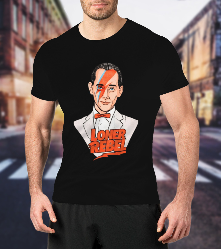 Pee Wee Herman David Bowie Aladdin Sane Loner Rebel Mashup Pop Culture T-Shirt