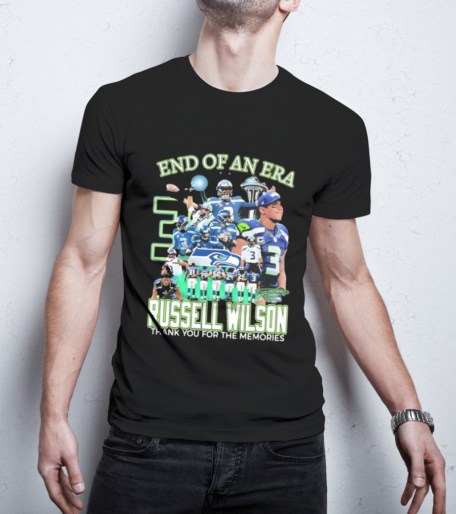 Russell Wilson Seattle Seahawks End Of An Era Thank You For The Memories T-Shirt