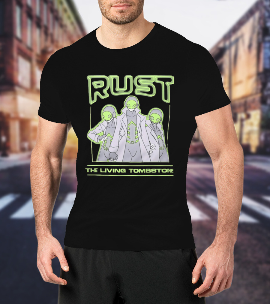 Rust The Living Tombstone Futuristic Sci Fi Characters Music Band T-Shirt