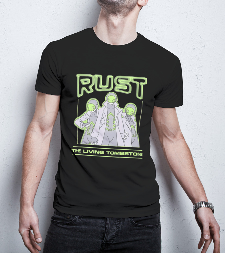 Rust The Living Tombstone Futuristic Sci Fi Characters Music Band T-Shirt