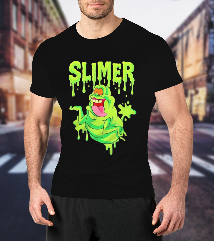 Ghostbusters Slimer Green Ectoplasm Dripping Slime T-Shirt